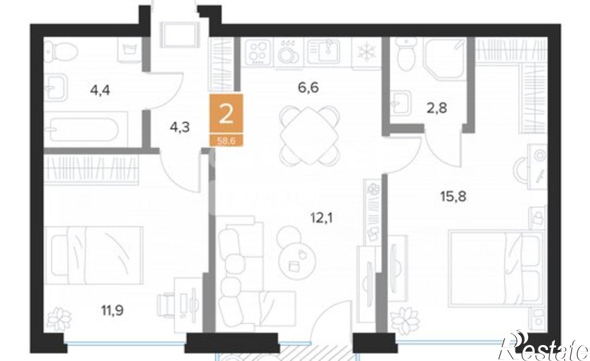 Купить квартиру за 8 801 430 рублей на проспект Вячеслава Клыкова, 39Б