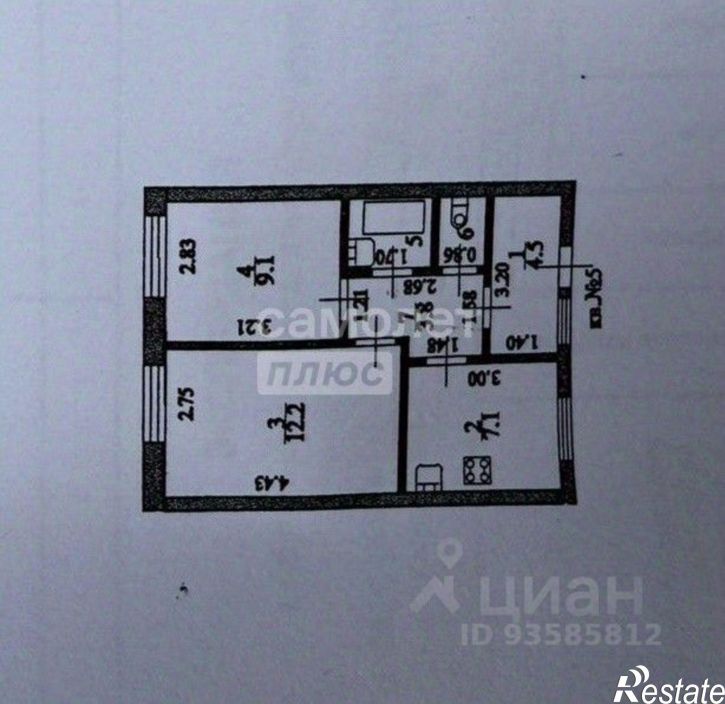 2-комн квартира Курчатовский район, Макаровка с.