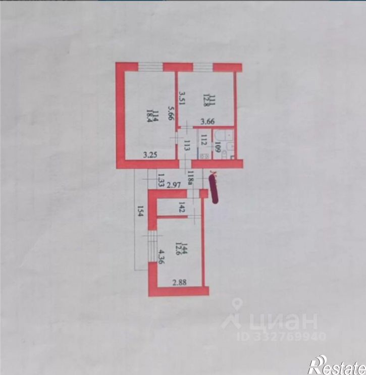 2-комн квартира Курск, Центральный, улица Пучковка, 110